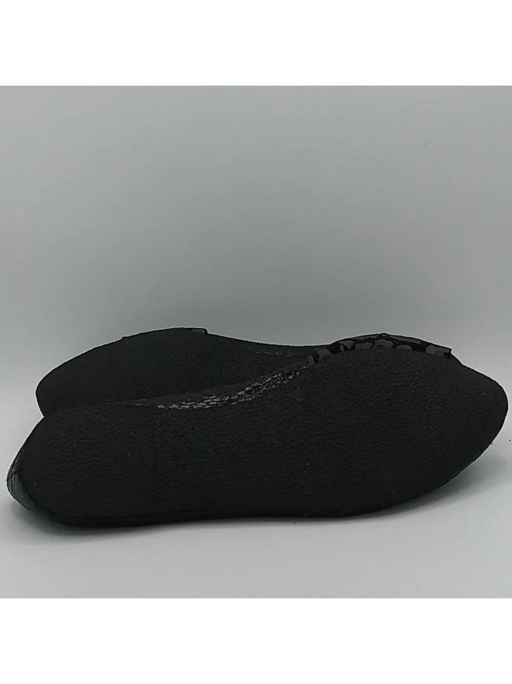 COCO Jumbo Black Snake Skin Pointed Toe Flat Shoe